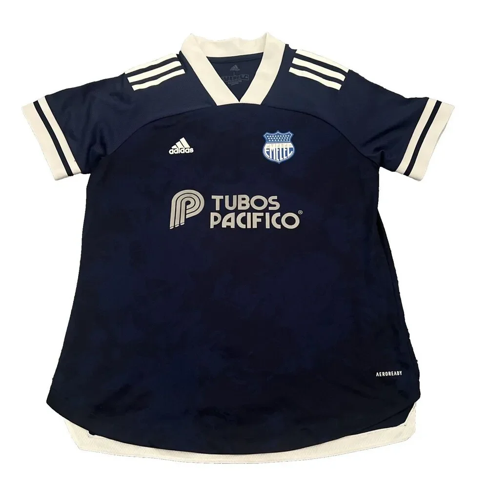 Club Sport Adidas Emelec Mens Large Blue Soccer Jersey Tubos Pacifico Football